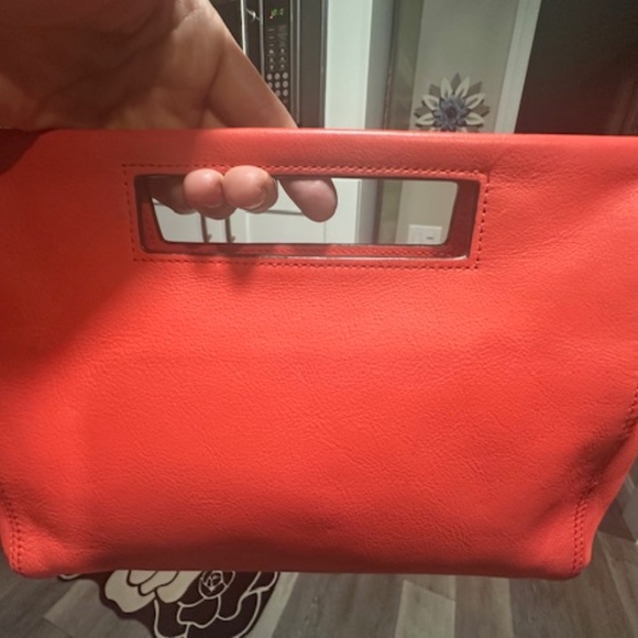 New Coach Coral Colored Clutch Purse - Picture 5 of 16